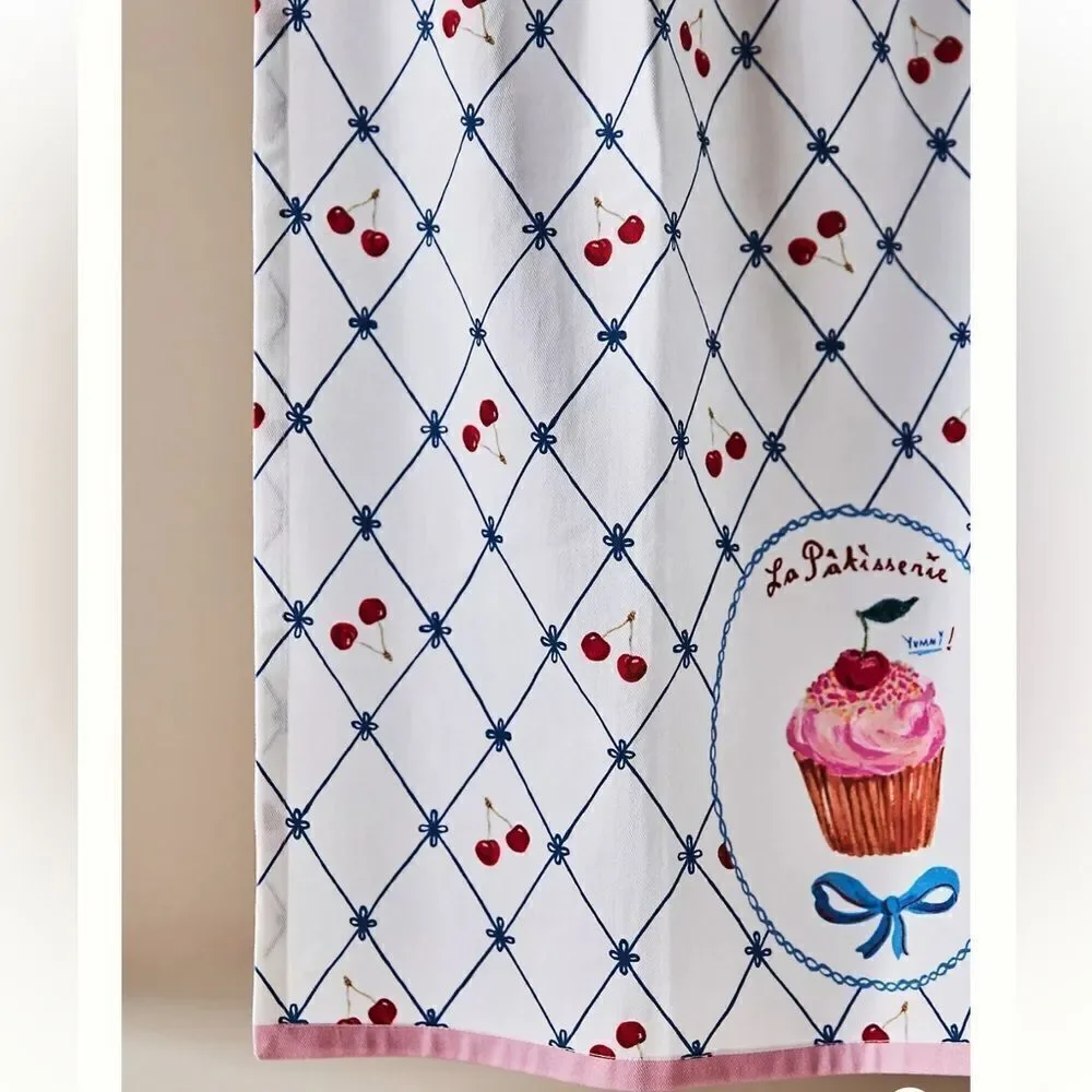 Nathalie Lete x Anthro La Patisserie Yummi Cherry Cupcake Print Dish Towel